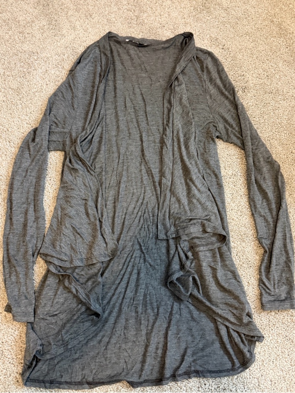 Grey Light-weight Open Front Cardigan
